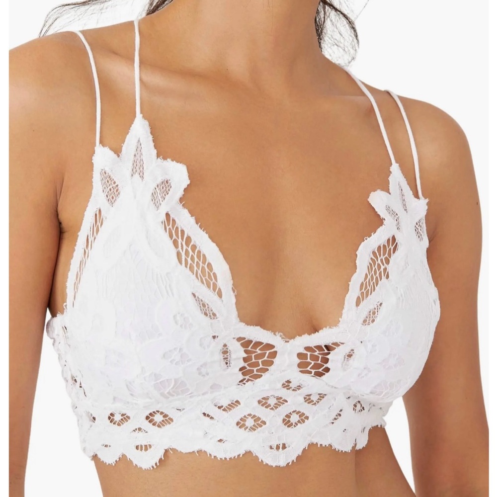FREE PEOPLE Adella Longline Bralette in White Size L